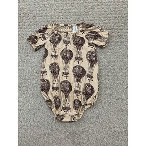 Kate Quinn Tan Hot Air Balloon Stretch Brown Bodysuit One Piece Sz 12-18 Months
